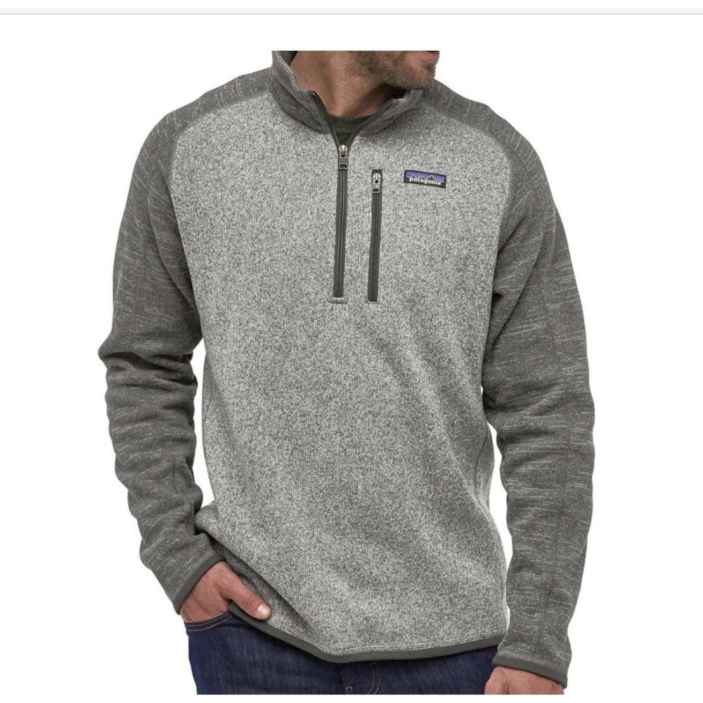 Patagonia Better Sweater Mens Small Fleece Quarter Zip Pullover Gray Outdoor